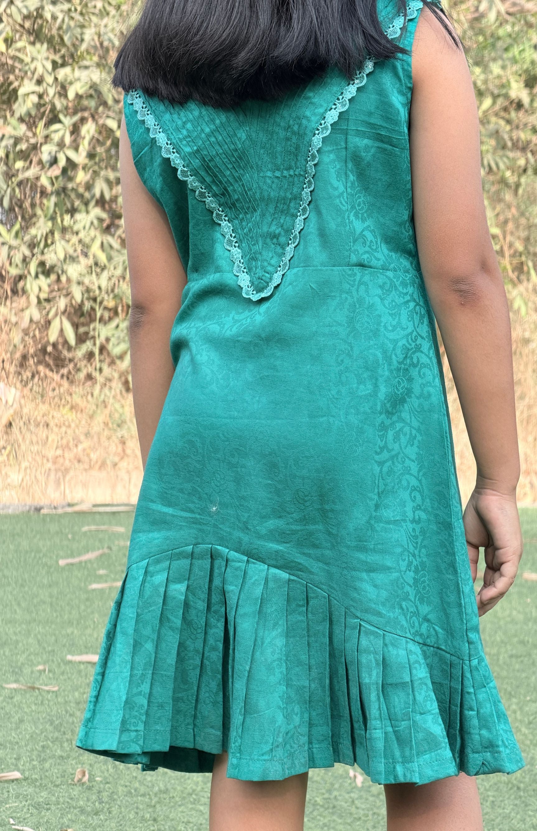 Emerald Grace Jacquard Dress