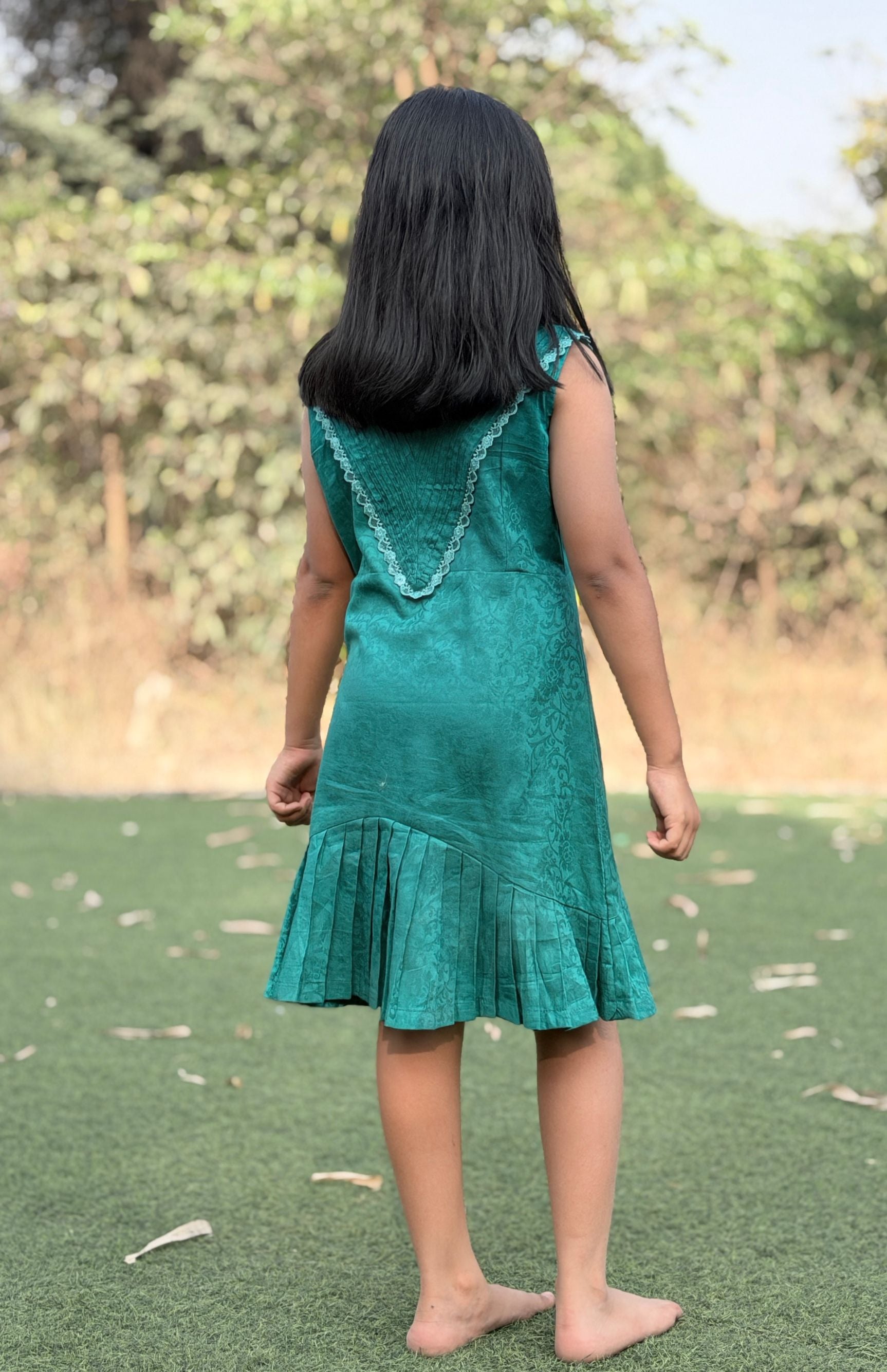 Emerald Grace Jacquard Dress