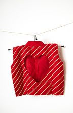 Red Heart-Back crop top & Printed Skirt Set