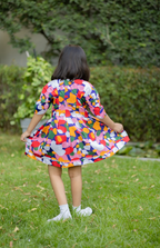 Multicolor Abstract rainbow-Sleeve Dress