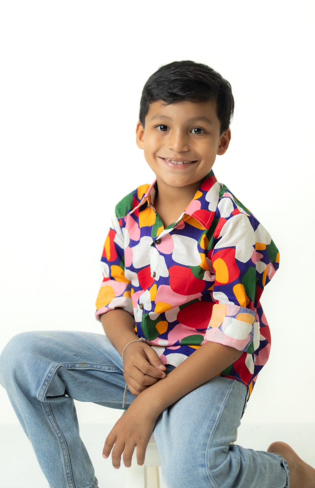 Multicolor Abstract Printed Boys Shirt