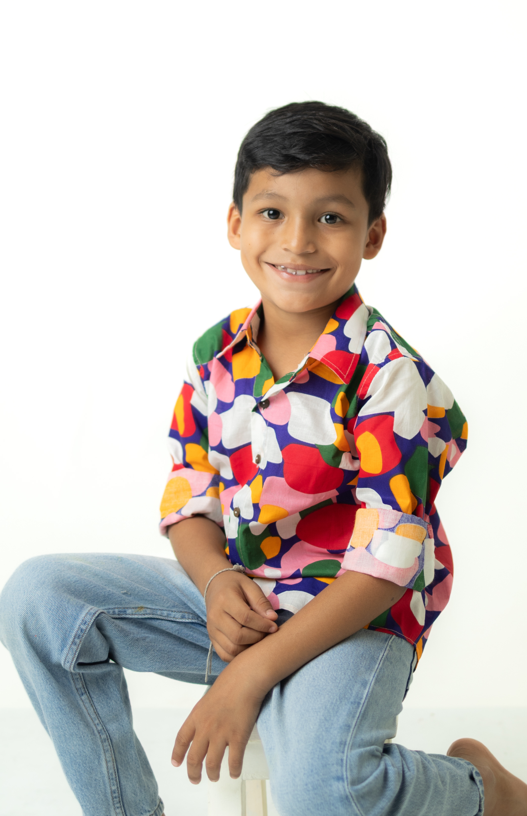 Multicolor Abstract Printed Boys Shirt