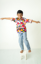 Multicolor Abstract Printed Boys Shirt
