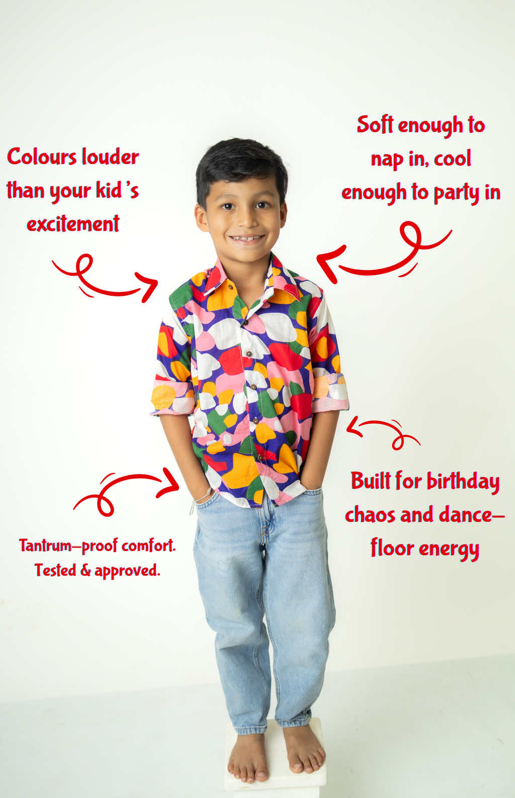 Multicolor Abstract Printed Boys Shirt