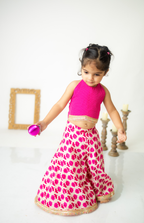 Pink Floral Co-Ord Set for Girls - Halter Top & Wide-Leg Pants