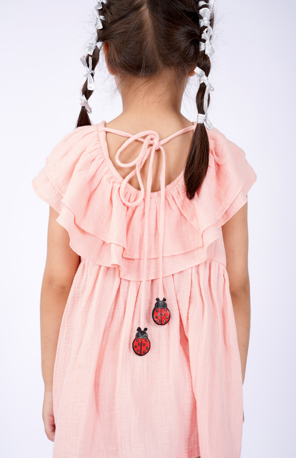 Peach Flutter Daisy Dress