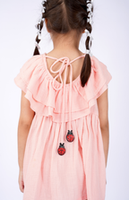 Peach Flutter Daisy Dress