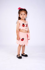 Peach Ladybug Scallop Co-ord Set