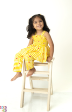 Bright Yellow Smocked Top & Pants Set