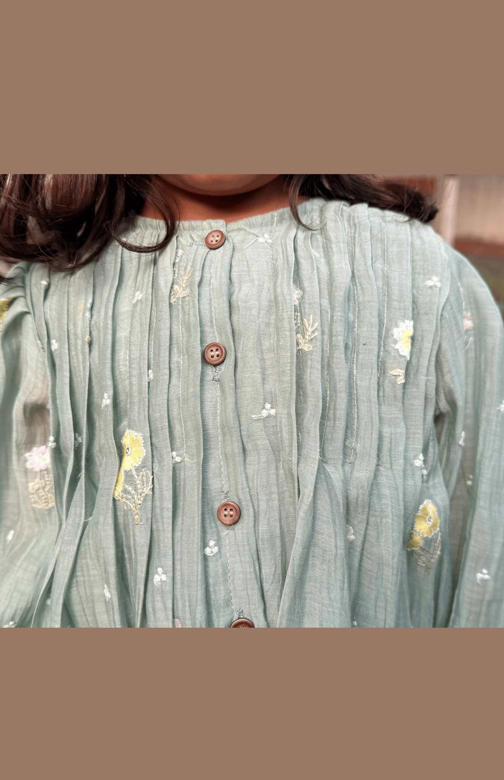 Whispering Blooms Mul Chanderi Co-Ord Set for Girls