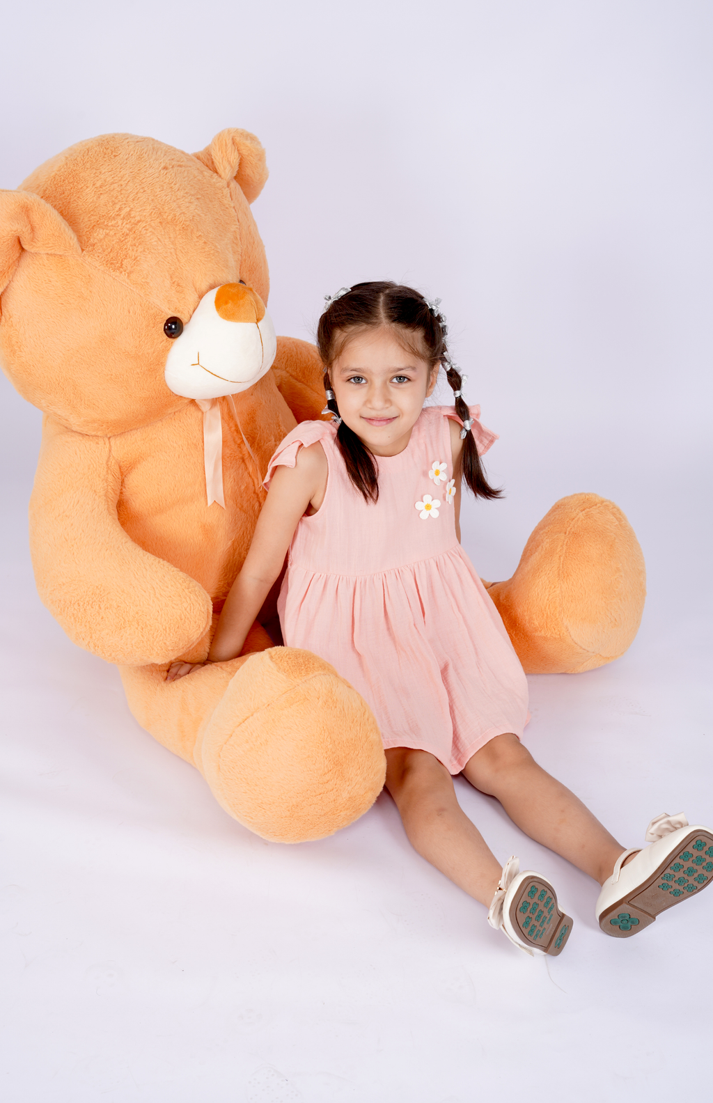 Peach Flutter Daisy Dress