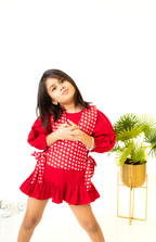 Red Gingham Playful Party Dress