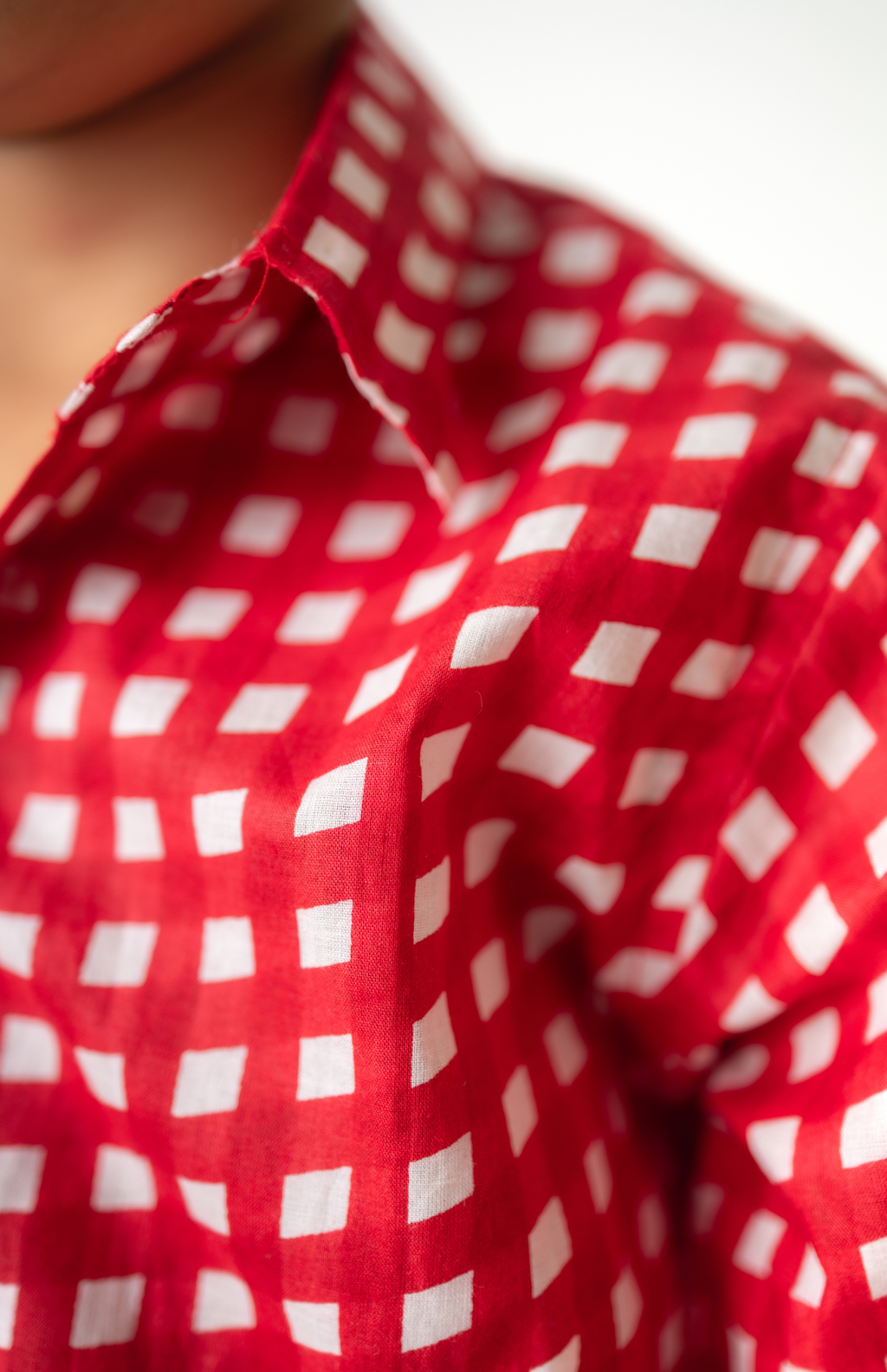 Red Gingham Check Boys Shirt