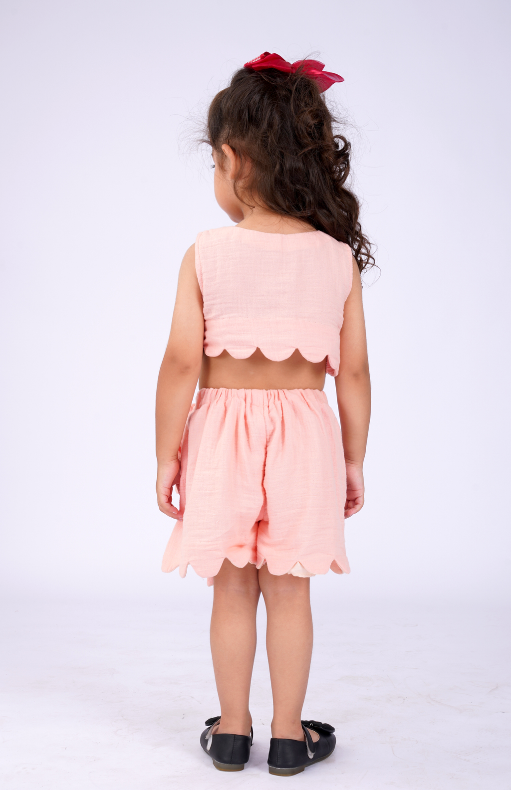 Peach Ladybug Scallop Co-ord Set