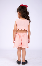 Peach Ladybug Scallop Co-ord Set
