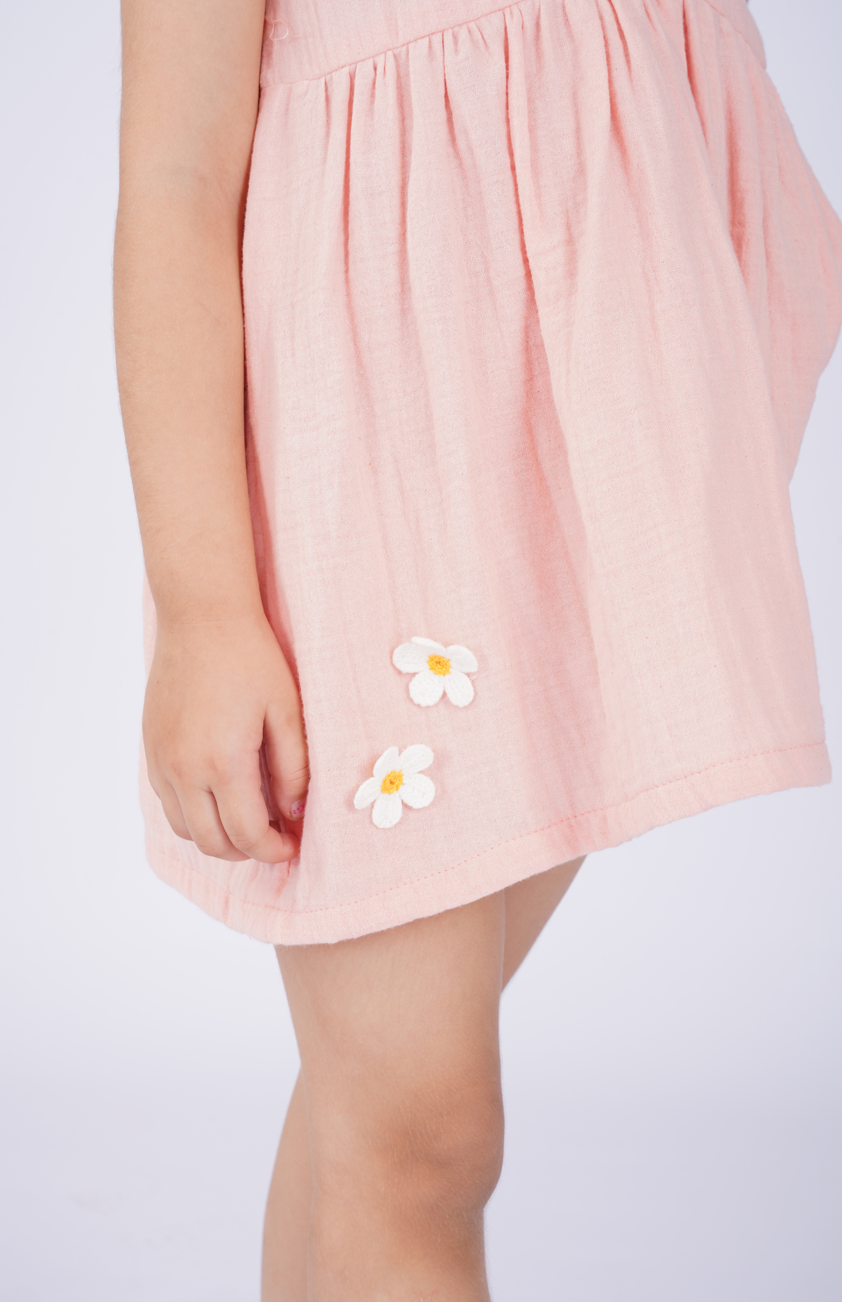 Peach Flutter Daisy Dress