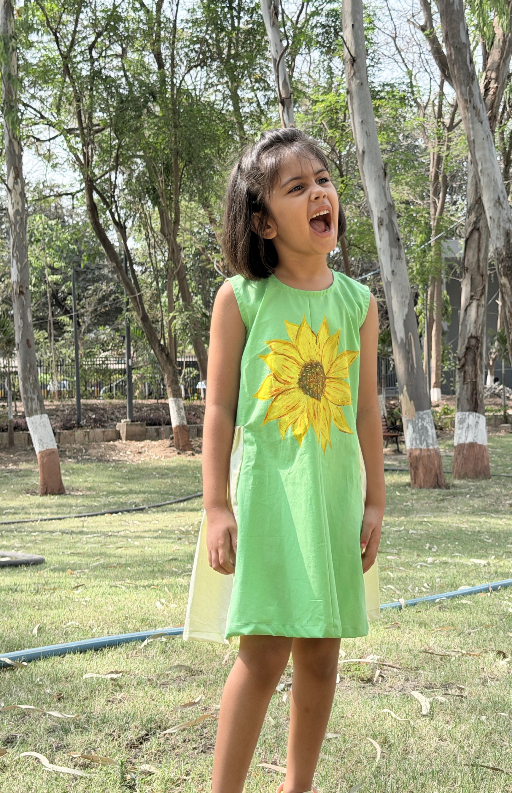 Sunshine Bloom Handpainted Dress