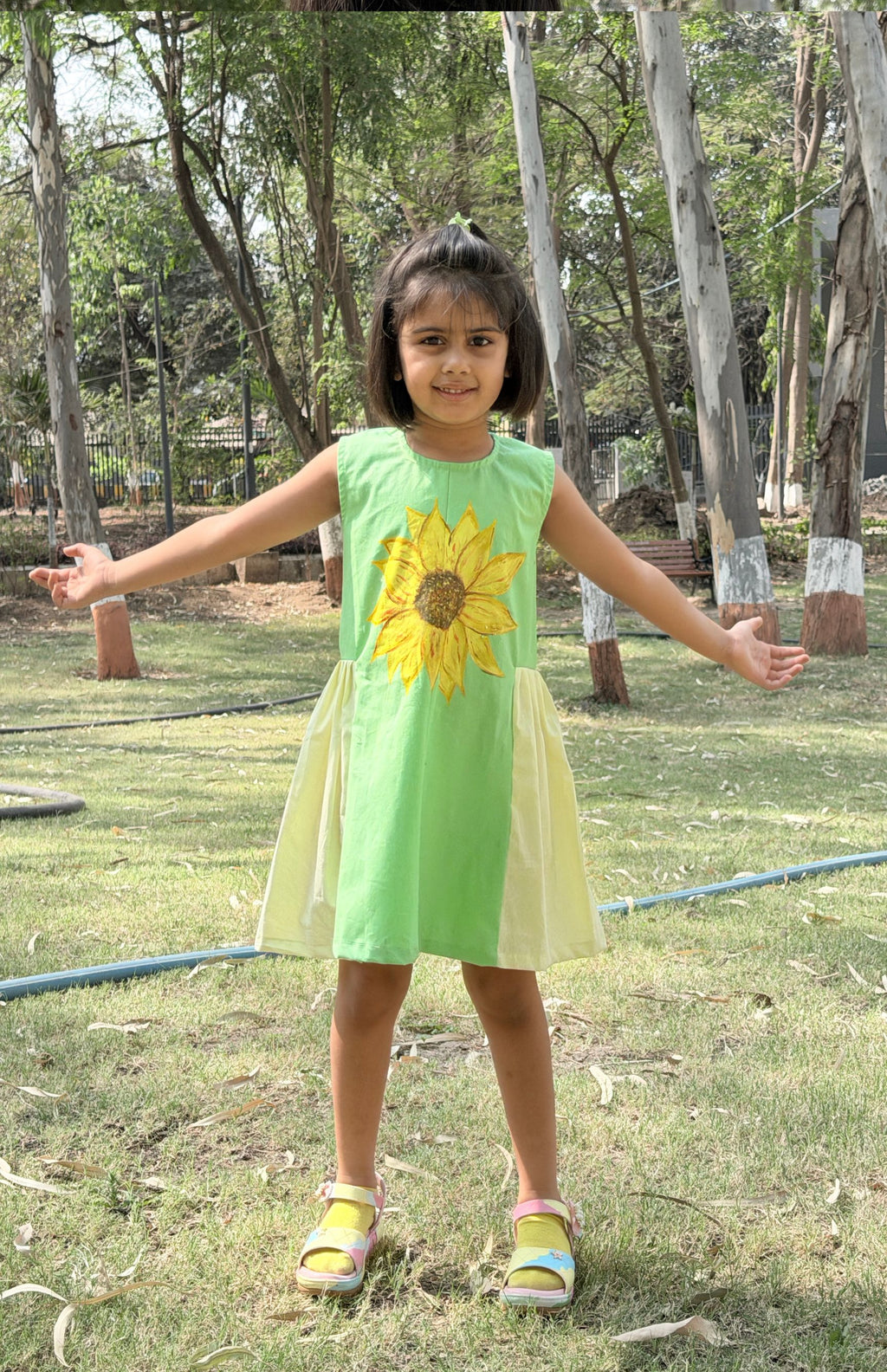 Sunshine Bloom Handpainted Dress