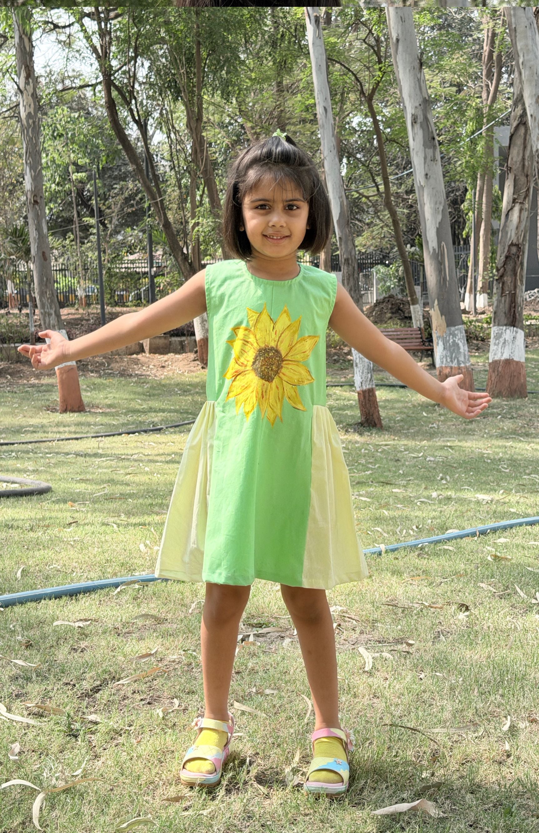 Sunshine Bloom Handpainted Dress