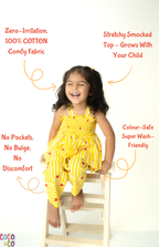 Bright Yellow Smocked Top & Pants Set