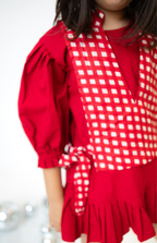 Red Gingham Playful Party Dress