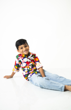 Multicolor Abstract Printed Boys Shirt
