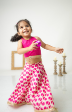 Pink Floral Co-Ord Set for Girls - Halter Top & Wide-Leg Pants
