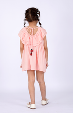 Peach Flutter Daisy Dress