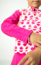 Pink Kurta & Printed Jacket Set for Boys