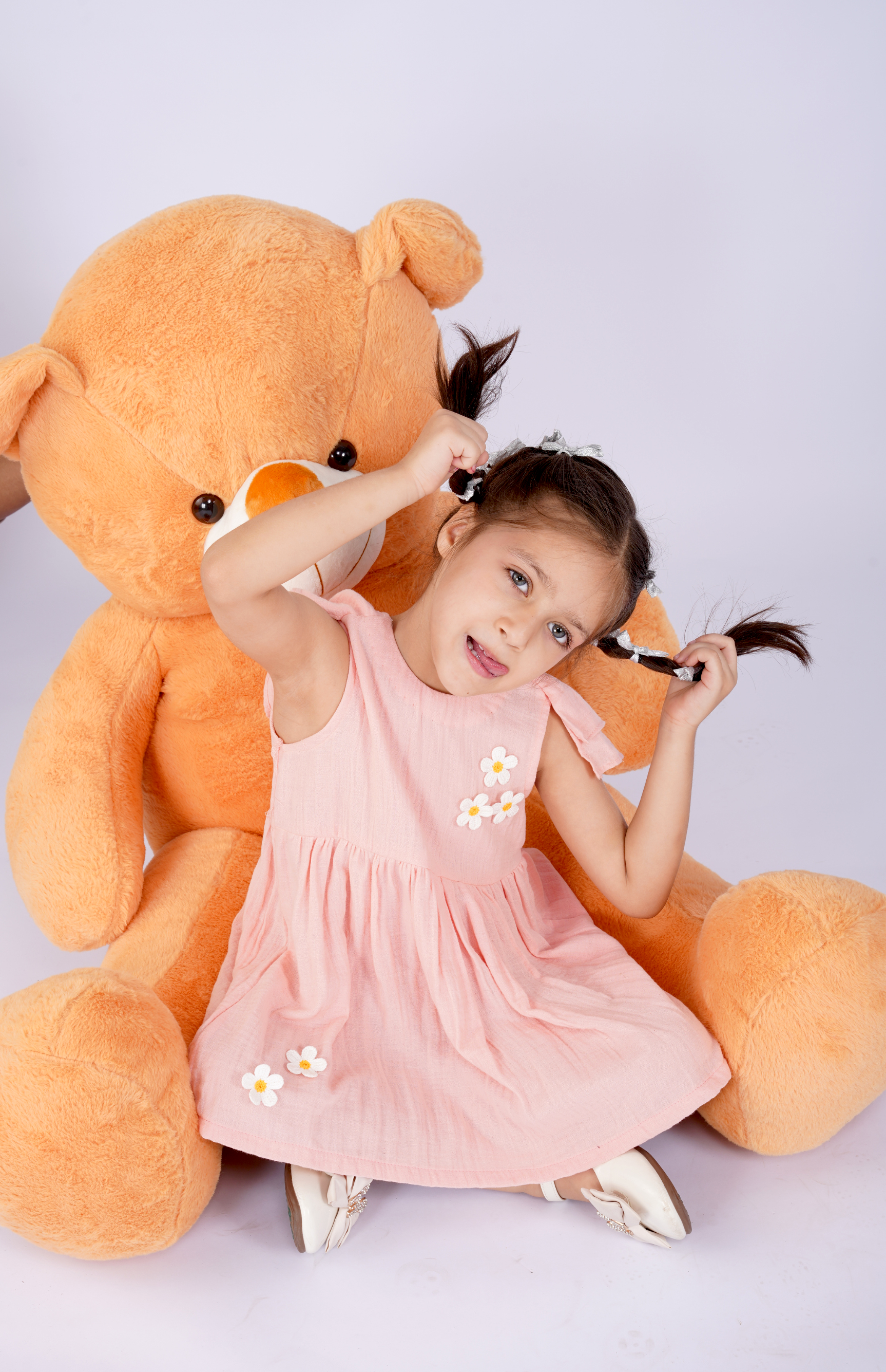 Peach Flutter Daisy Dress