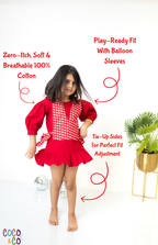 Red Gingham Playful Party Dress